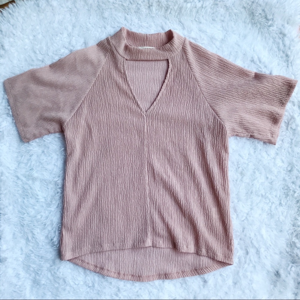 Everly Blouse Textured Dusty Rose Keyhole Size Small Business Casual